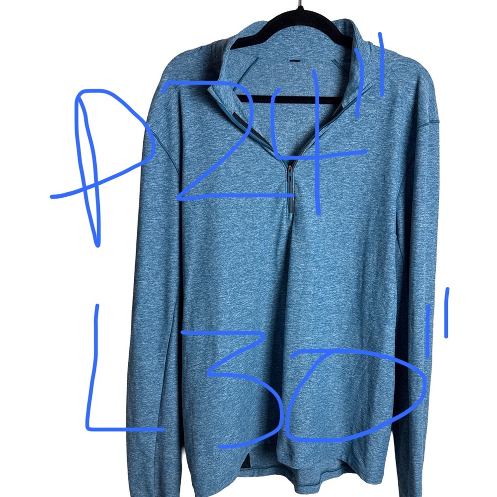 Lululemon Men’s Blue Quarter-Zip Pullover Long Sleeve Size L - Picture 7 of 7